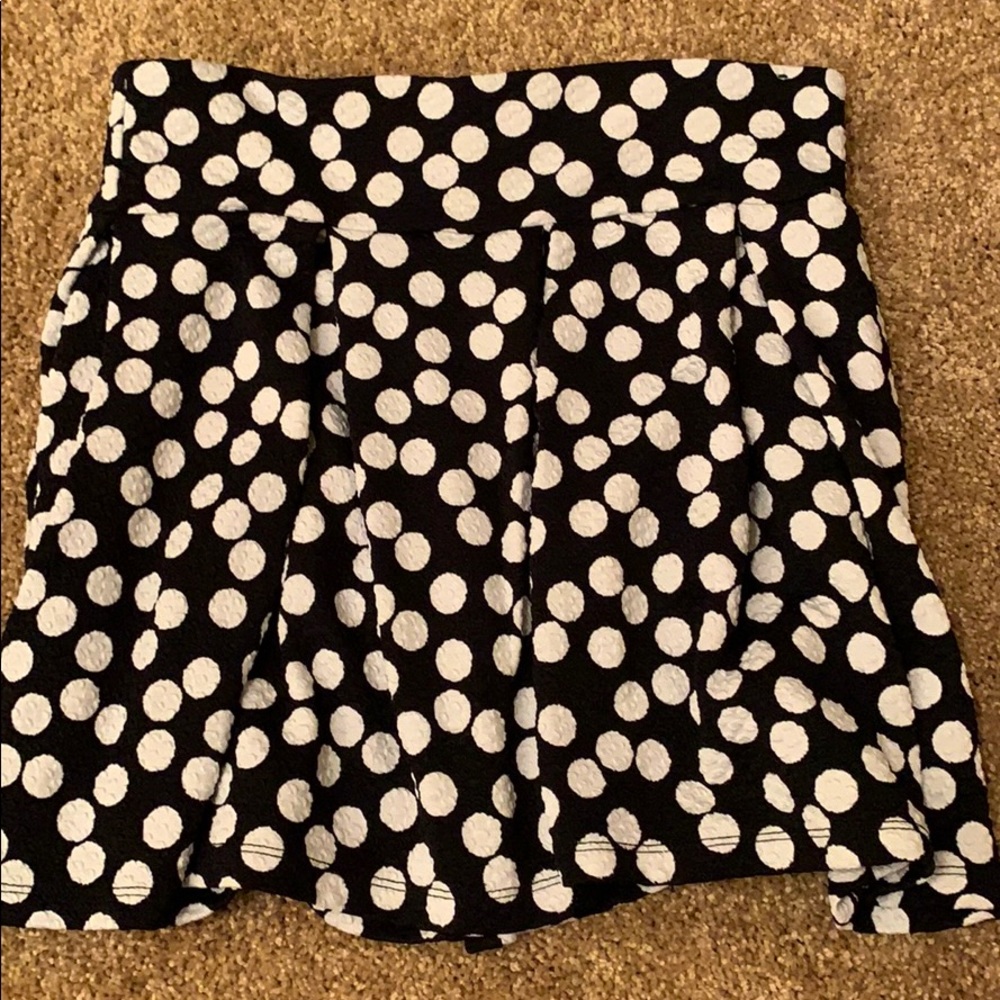 Justice Skirt in Black with White dots Girls Sz 14